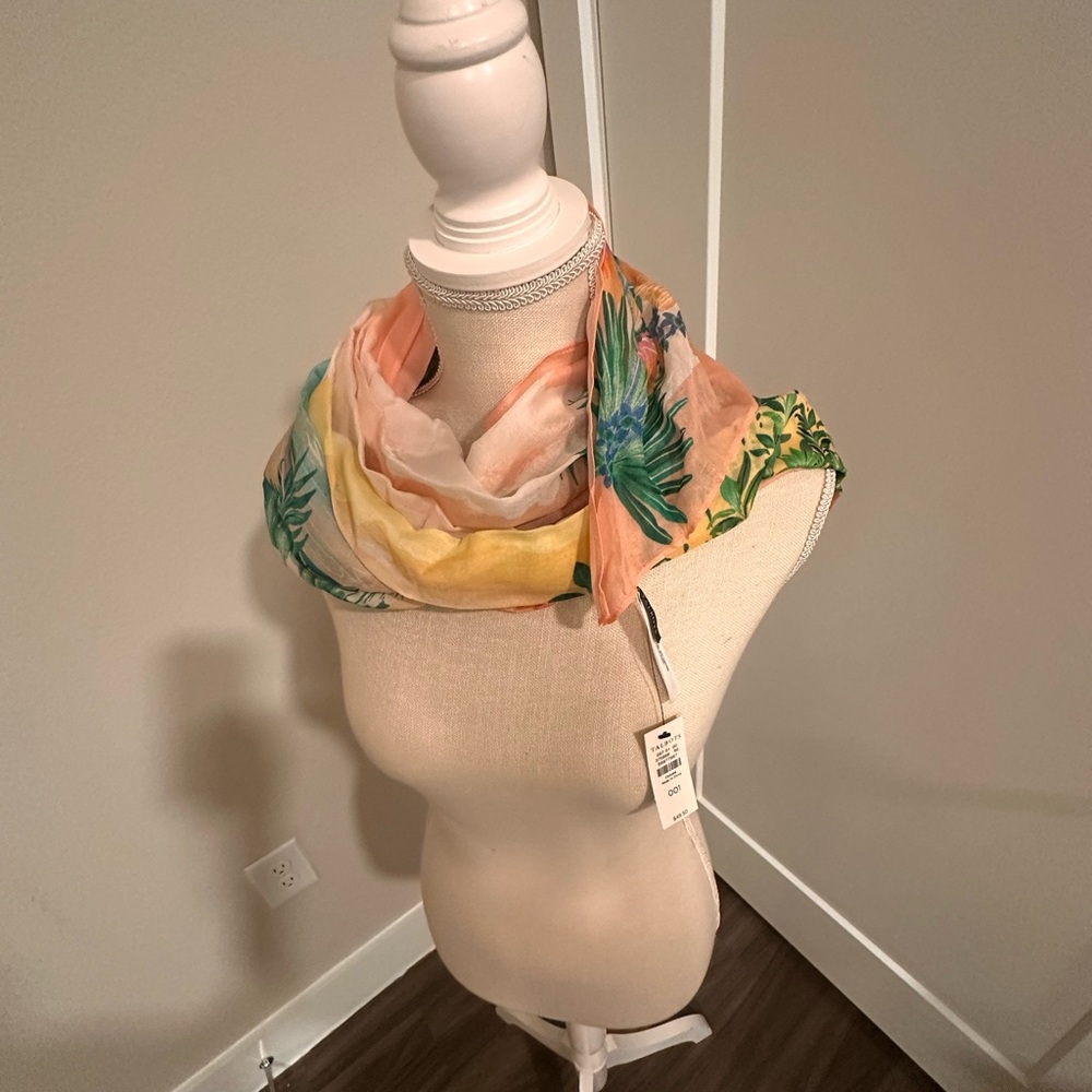 Talbots Tropical Print Scarf in Pastel Hues